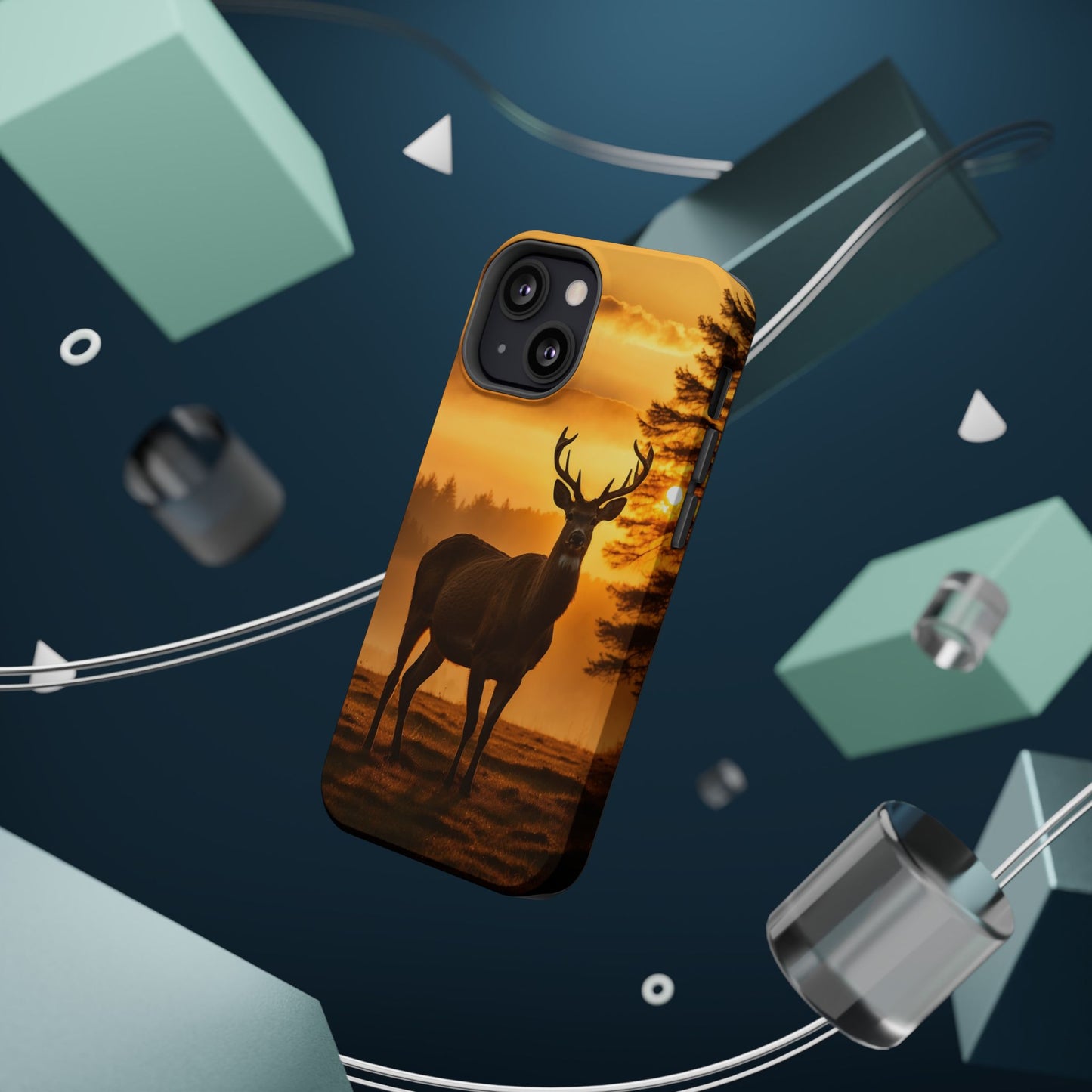 Sunset Majesty: Regal Stag – MagSafe iPhone Case