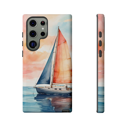 Sunset Sail Samsung Galaxy Case – Watercolor Sailboat and Sky Design