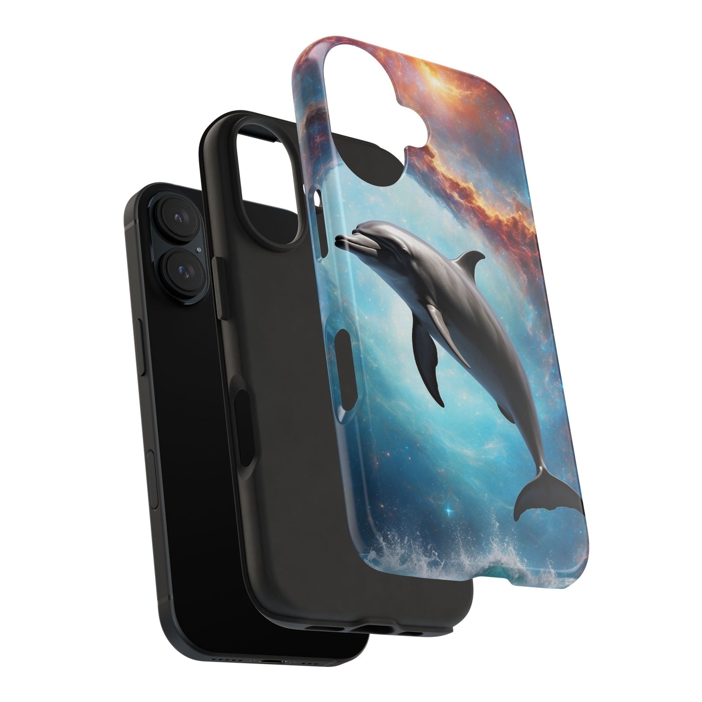 Cosmic Dolphin Space Vibes - iPhone Case