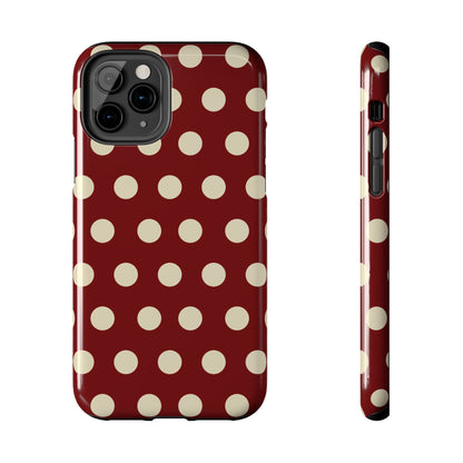 Classic Red & Cream Polka Dots - iPhone Case