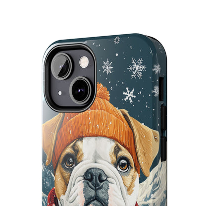 Cozy French Bulldog iPhone Case – Rustic Fireplace Protective Cover