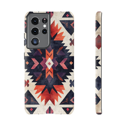 Boho Tribal Starburst Tough Samsung Galaxy  Case – Vibrant Geometric Design, Dual-Layer Protection