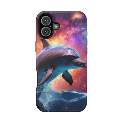 Cosmic Dolphin Galaxy Art - MagSafe-Compatible Case