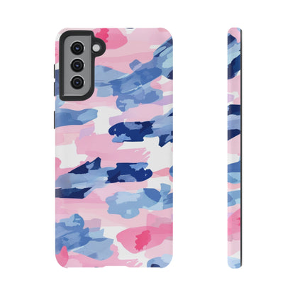 Samsung Galaxy Case: Dynamic Pink & Navy Brushstroke Art