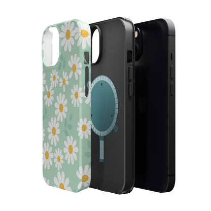 Charming Daisy Floral Tough MagSafe iPhone Case – Spring Pastel Design, Shockproof & Slim