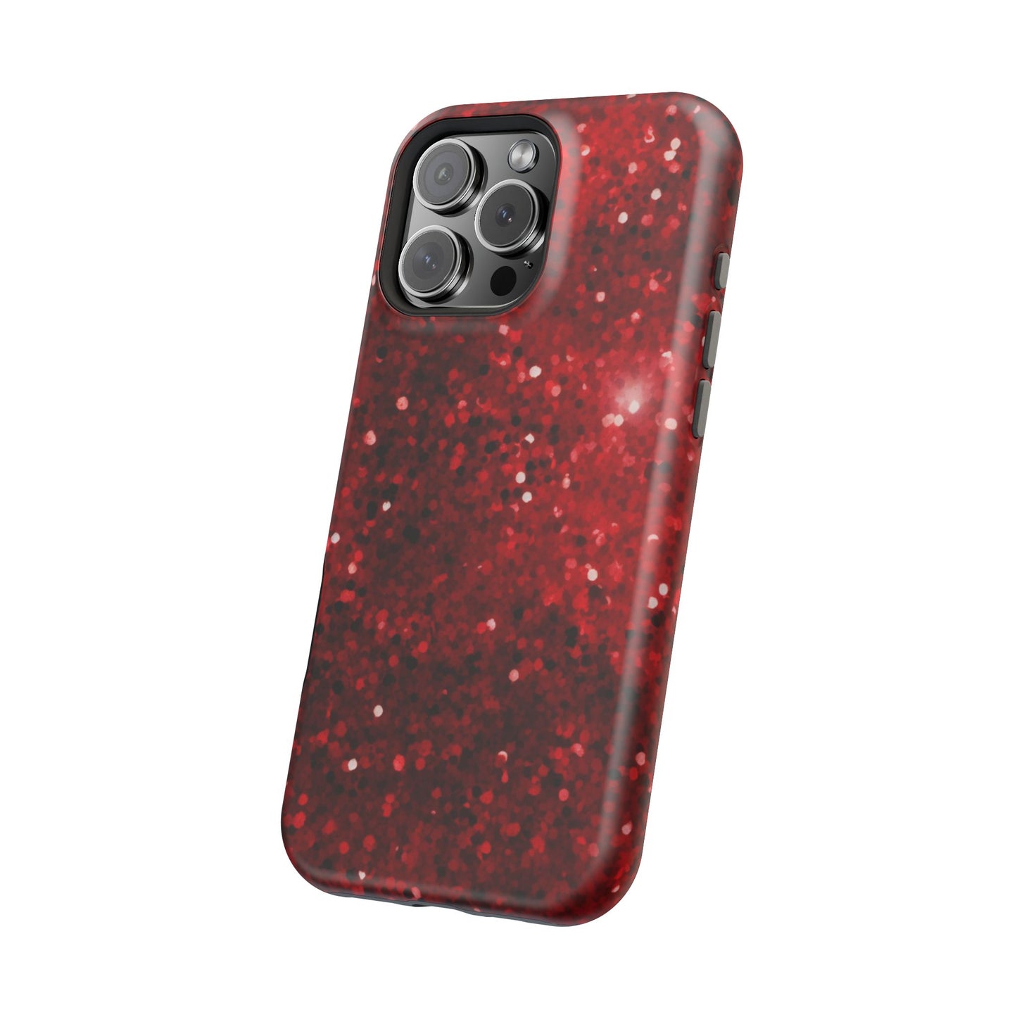 Crimson Glow Glitter MagSafe Case