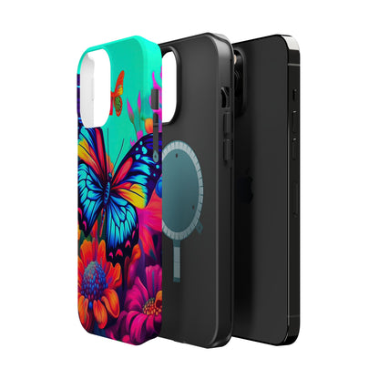 Vivid Butterfly & Floral Burst - MagSafe iPhone Case