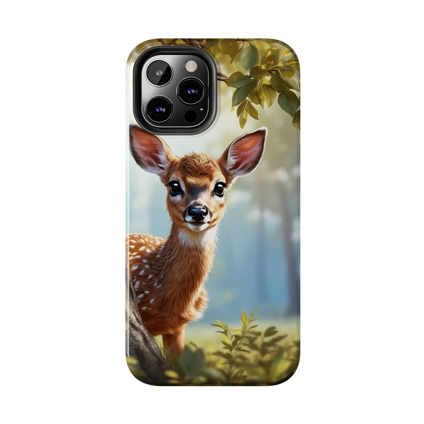 Whimsical Fawn in a Sunlit Forest iPhone Case