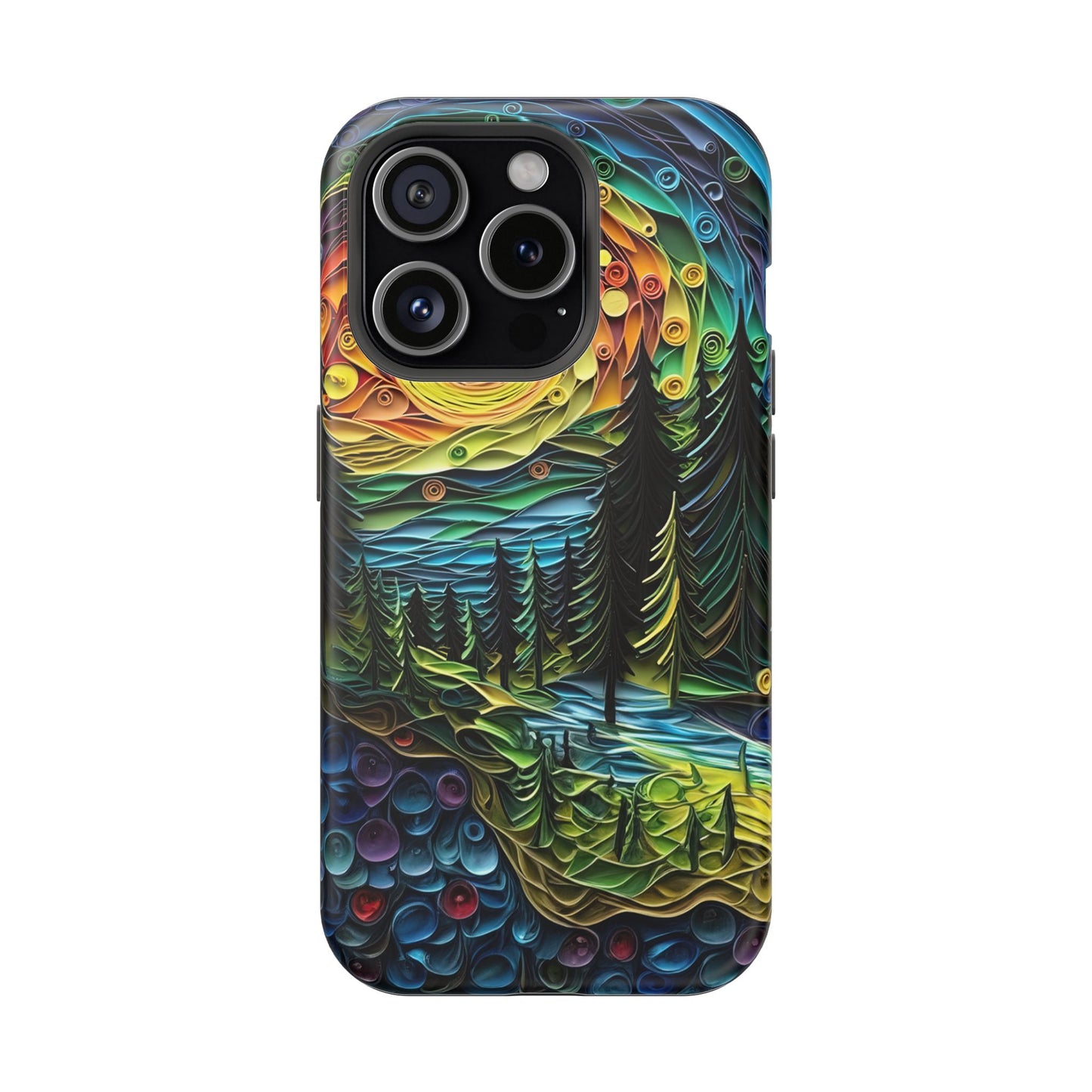 Radiant Forest Sunset MagSafe iPhone Case – Artistic Landscape Design