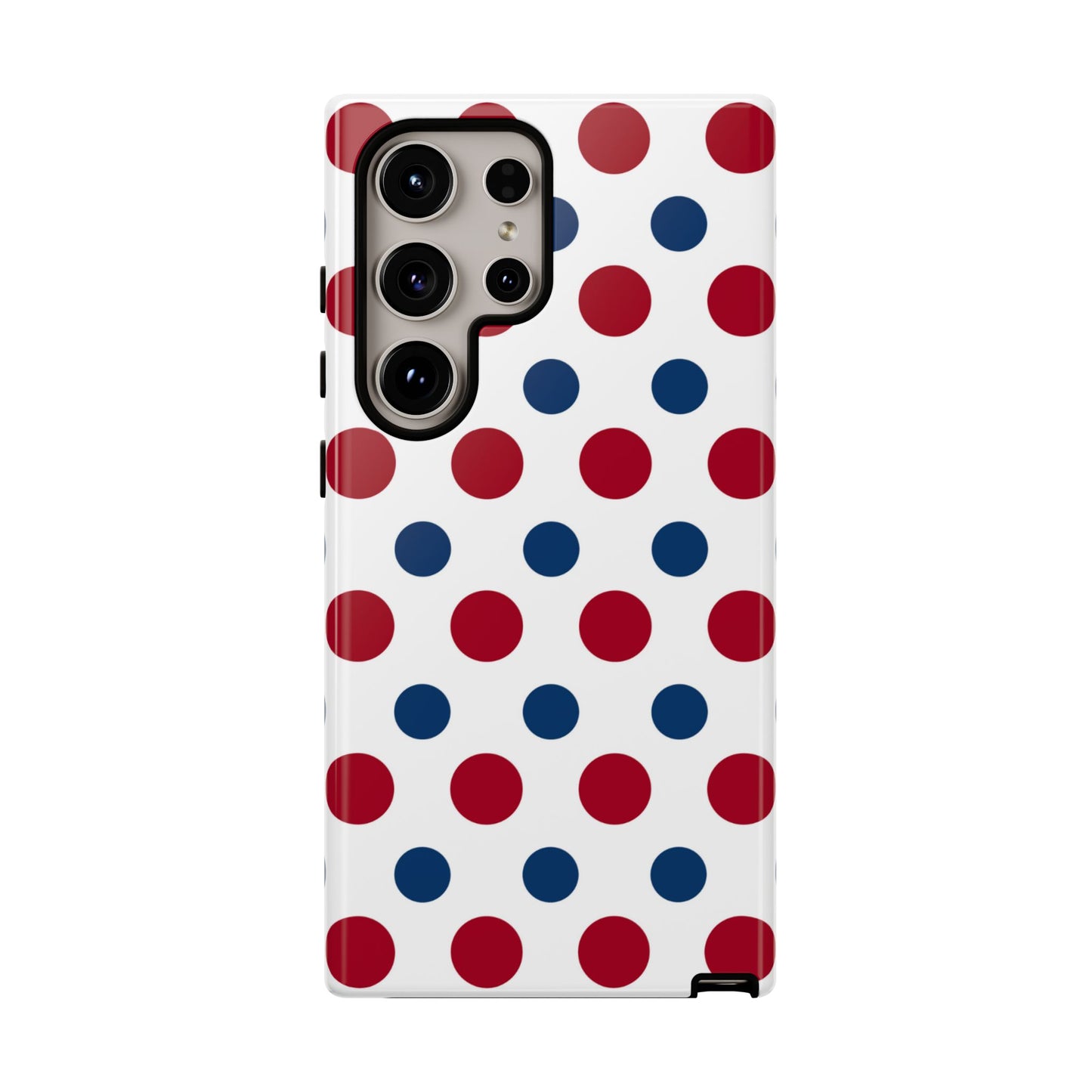 Patriotic Navy, White, and Red Polka Dot Samsung Galaxy Case