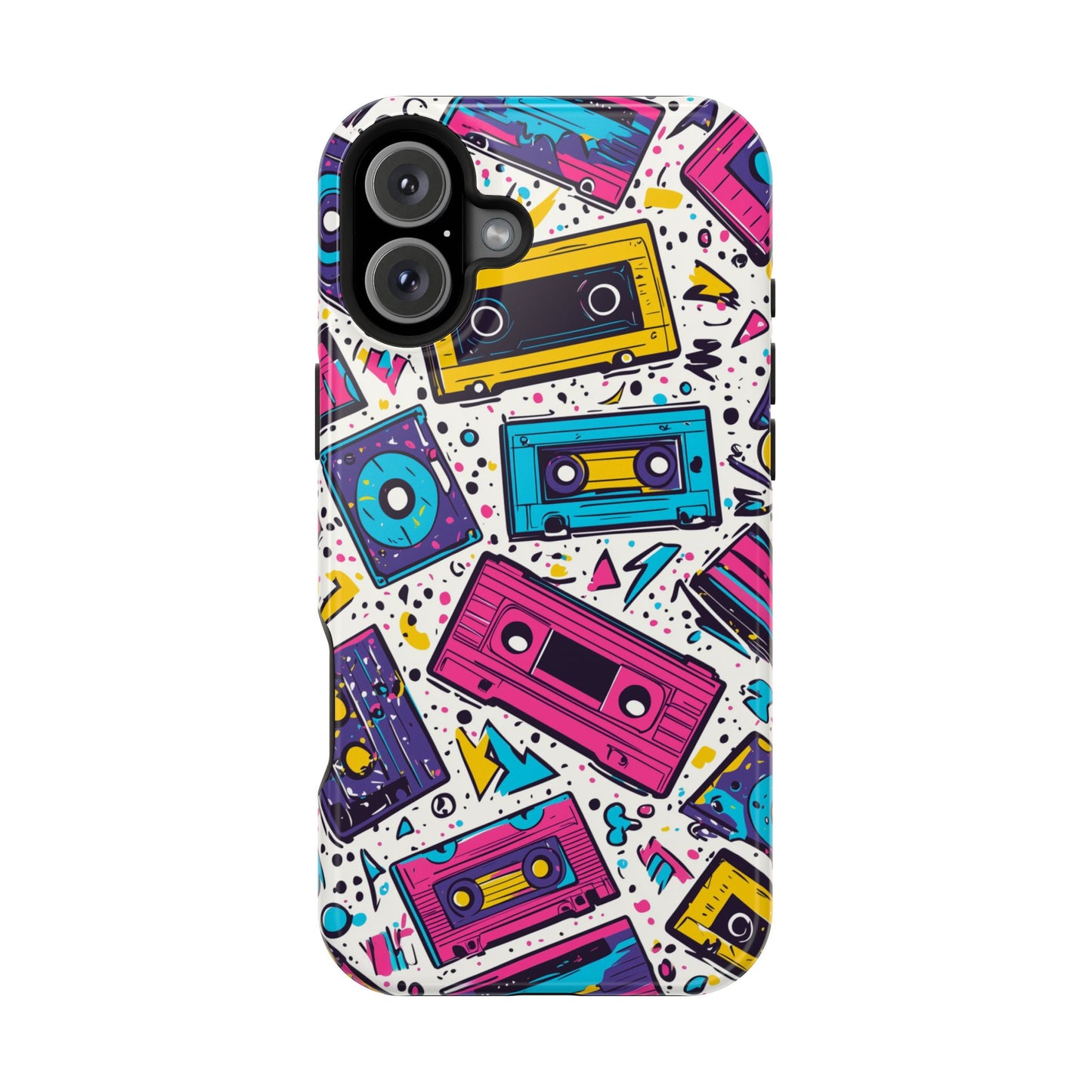 Retro Cassette Vibes Tough MagSafe iPhone Case – Bold 80s Tape Design, Shockproof Protection