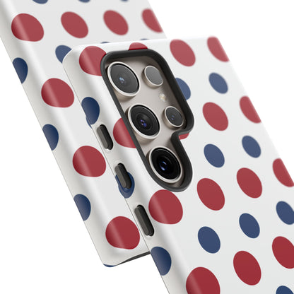 Patriotic Navy, White, and Red Polka Dot Samsung Galaxy Case