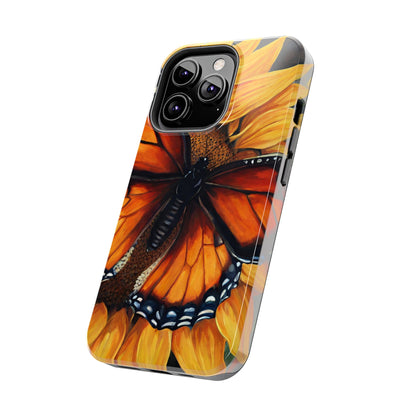 Monarch Butterfly & Sunflower Art – iPhone Case