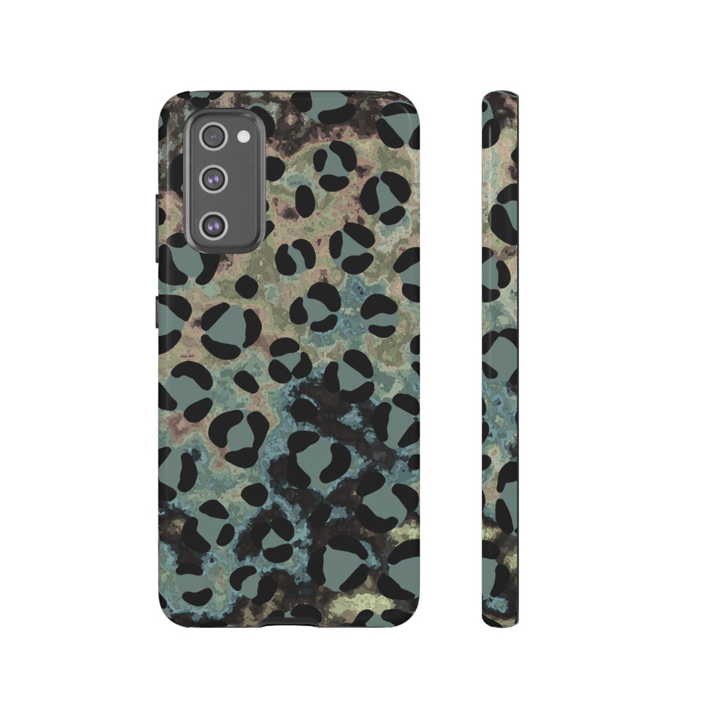 Moody Watercolor Leopard Print Tough Samsung Galaxy Case – Earthy Abstract Pattern with Dual-Layer Protection