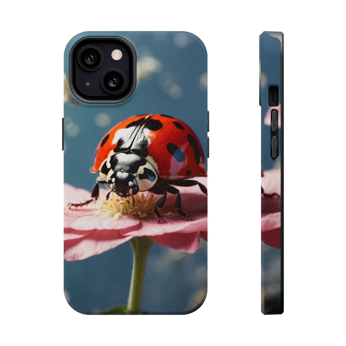 MagSafe iPhone Case: Floral Ladybug Delight