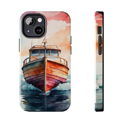 Sunset Sail Watercolor Boat – iPhone Series Case