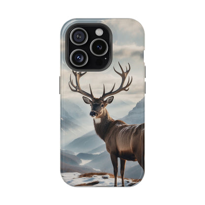 Alpine Majesty: Stag in Snow – MagSafe iPhone Case