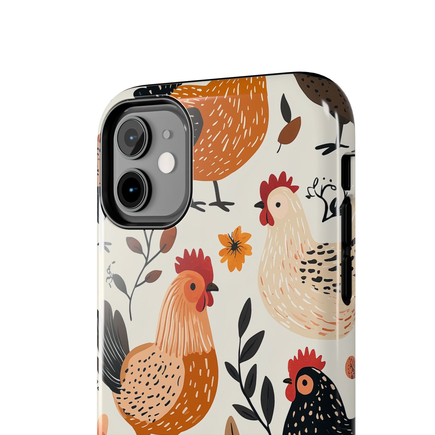 iPhone Case: Cluckin' Vintage – Chickens & Leaves