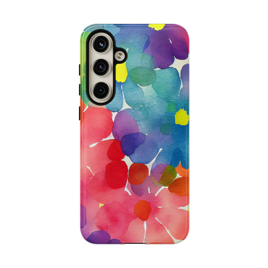 Rainbow Bloom Watercolor Samsung Galaxy Case – Slim Design, Glossy Finish