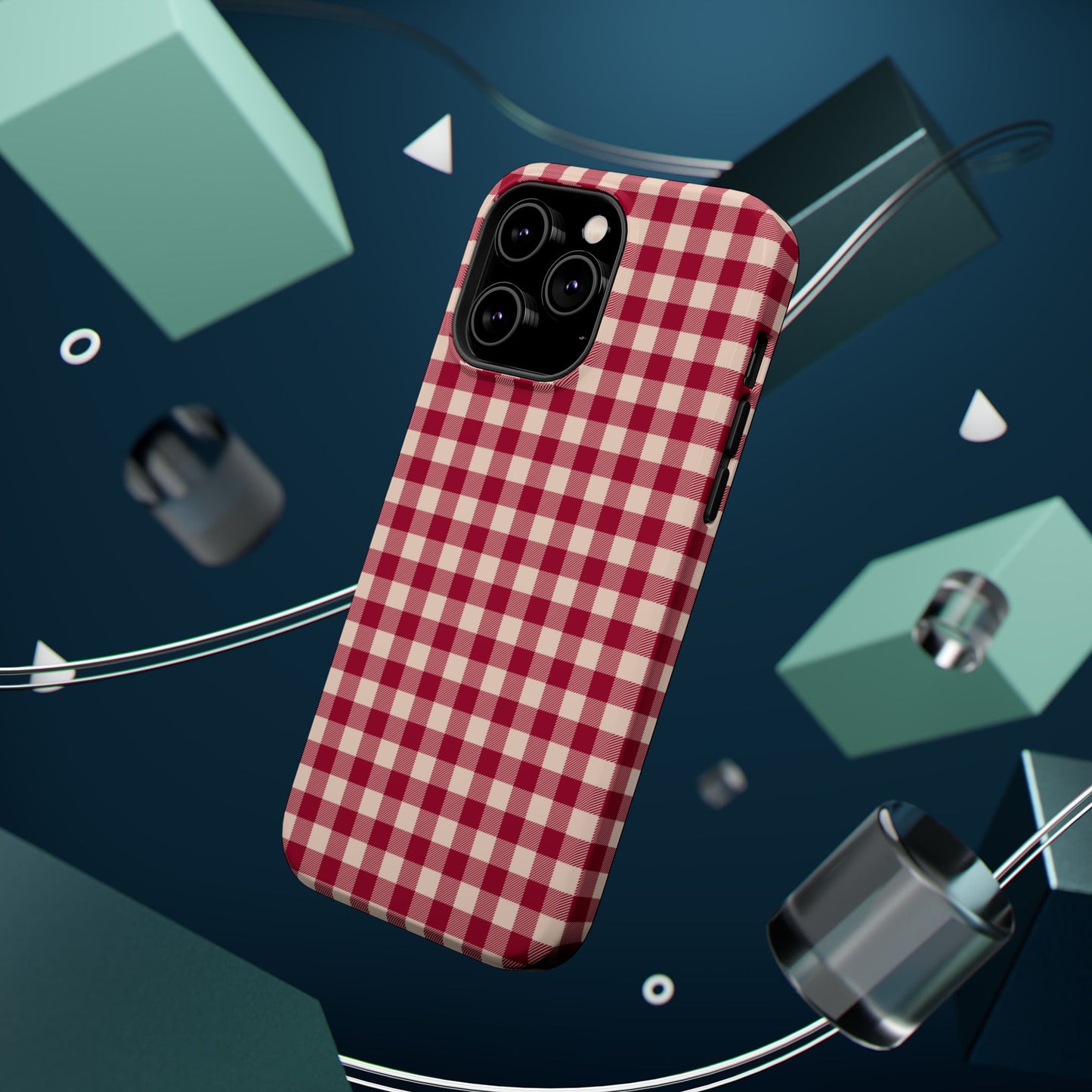 Vintage Red Gingham Check – MagSafe iPhone Case