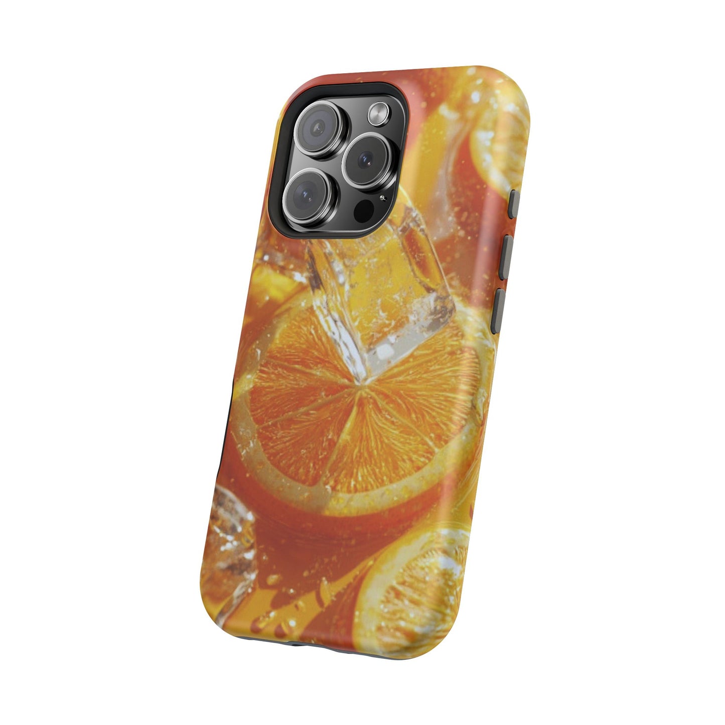 Citrus Orange Splash MagSafe iPhone Case – Dual-Layer Tough Protection, Vibrant Summer Design