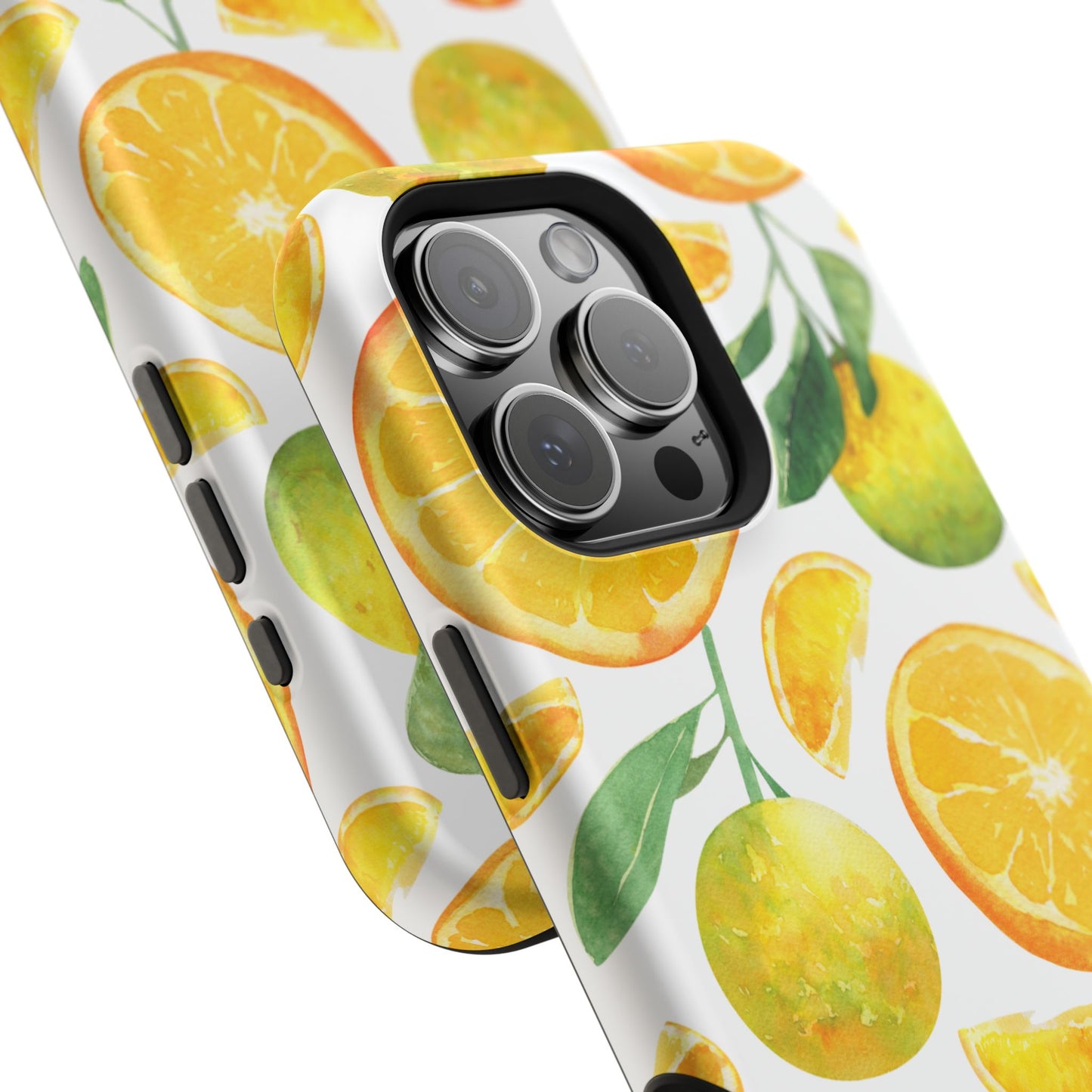 Sunny Citrus Grove Tough MagSafe iPhone Case – Watercolor Orange Design, Dual-Layer Protection