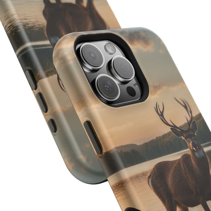 Majestic Stag at Sunset – MagSafe iPhone Case