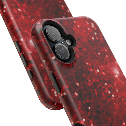 Crimson Glow Glitter MagSafe Case