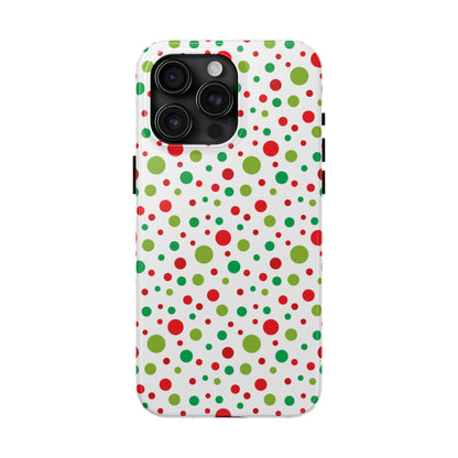 Red & Green Christmas Polka Dots – iPhone Case