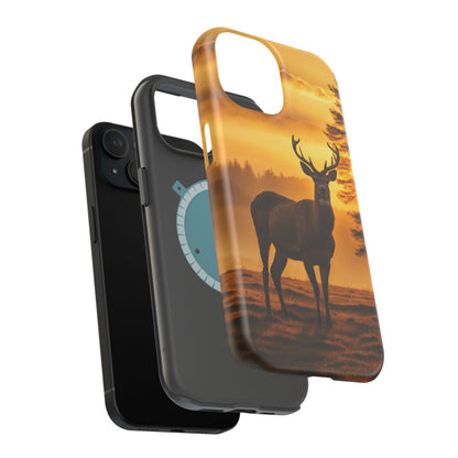 Sunset Majesty: Regal Stag – MagSafe iPhone Case