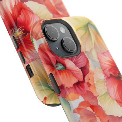 Gumamela Blush Pink Watercolor Floral – MagSafe Compatible iPhone Case