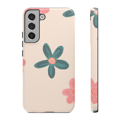 Vintage Floral Tough Samsung Galaxy Case – Soft Matte Finish with Dual-Layer Protection