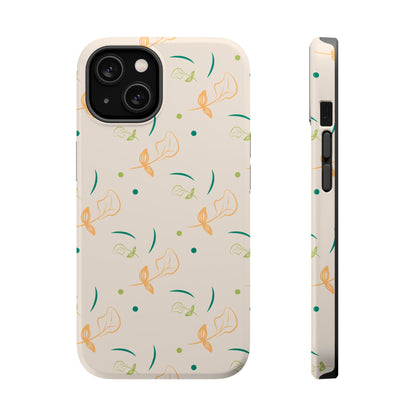 Soft Pastel Abstract Floral Tough MagSafe iPhone Case – Playful Minimalist Design with Dual-Layer Protection