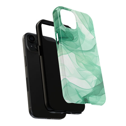 Translucent Flowing Green Fabric iPhone Case – Elegant Fluid Design - BOGO Cases