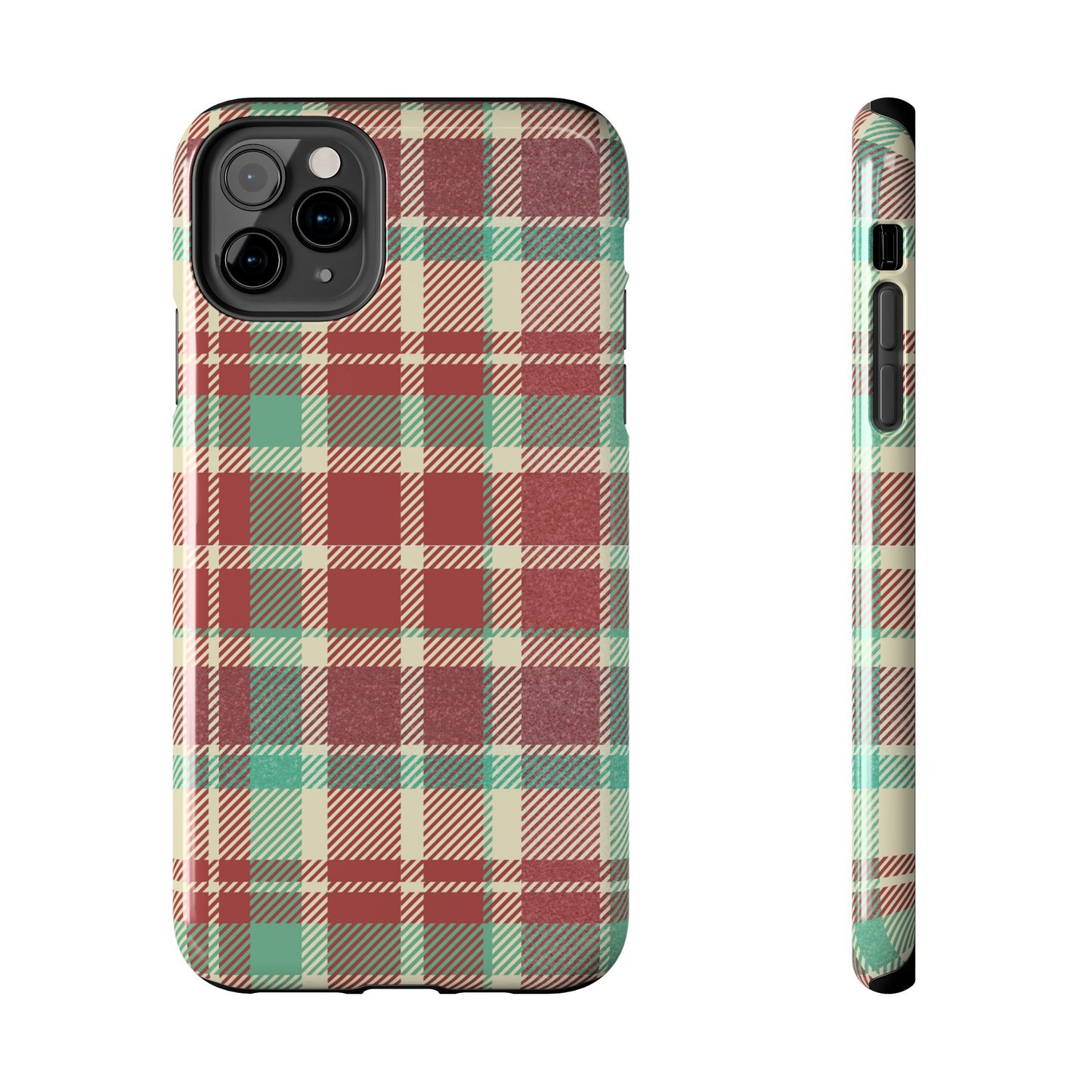 Red & Cream Vintage Plaid – Durable & Stylish iPhone Case