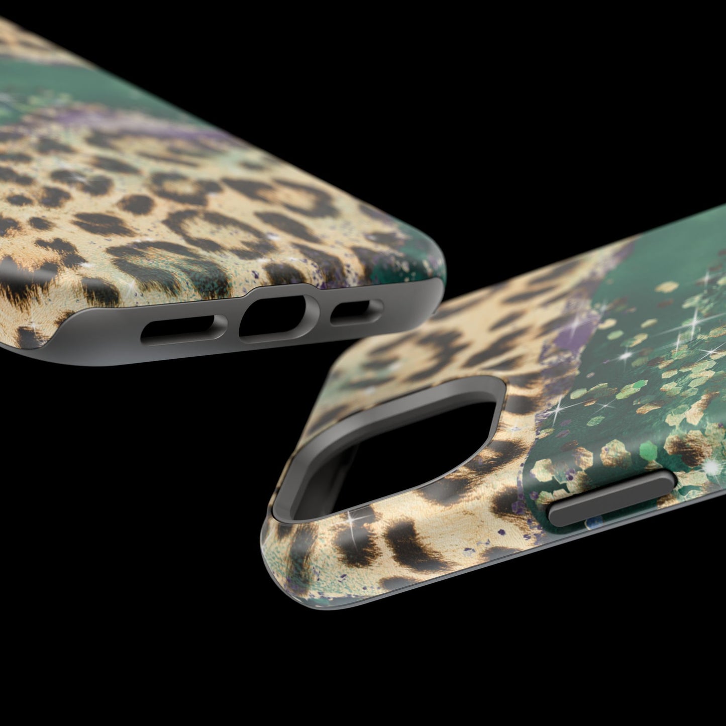 Emerald Glitter Leopard Print - MagSafe iPhone Series Case