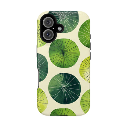 Watercolor Lily Pads MagSafe iPhone Case – Shockproof, Matte Finish, Dual-Layer Protection