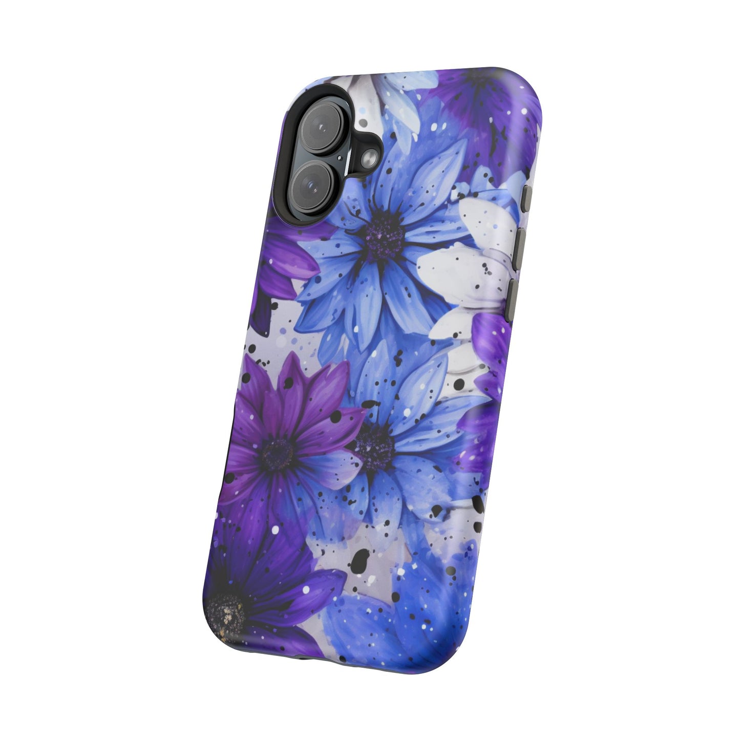 Vibrant Purple & Blue Floral Splash - MagSafe iPhone Series Case