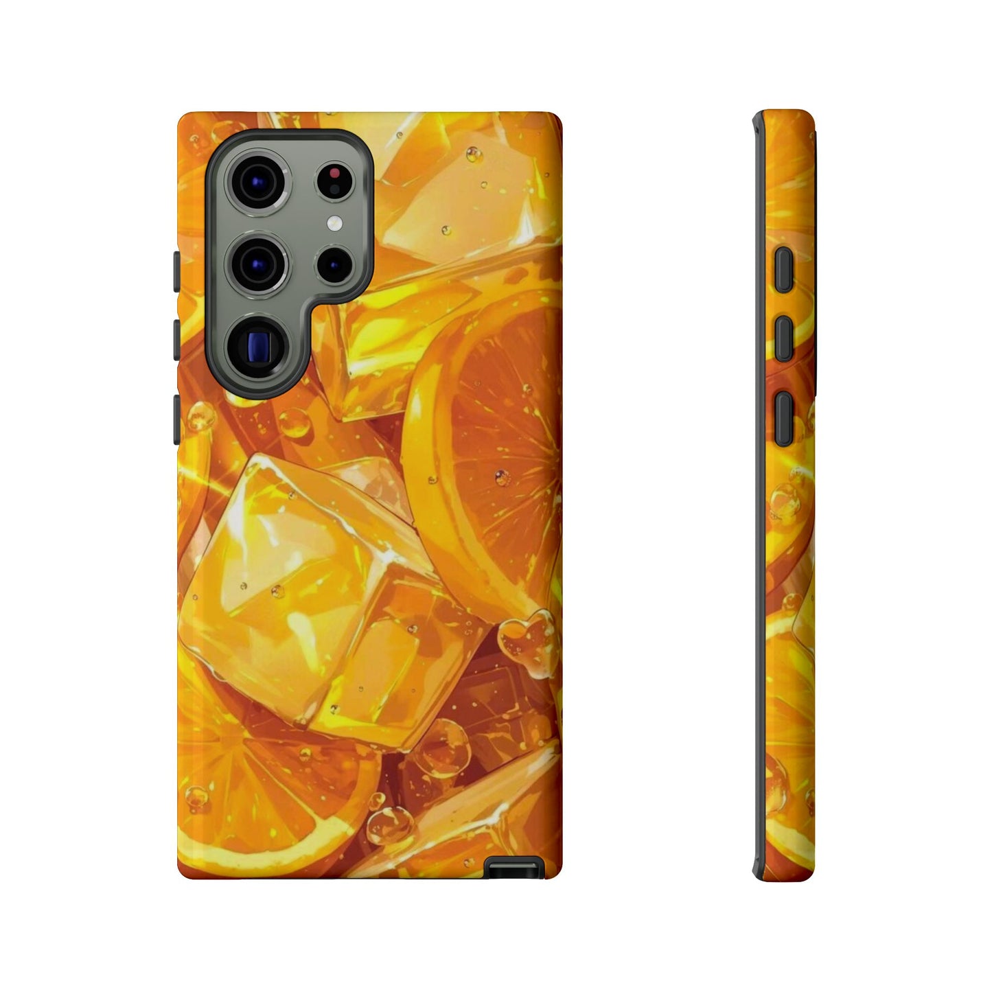 Citrus Splash Samsung Galaxy  Case – Bright Orange Slices & Ice, Dual-Layer Protection