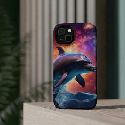 Cosmic Dolphin Galaxy Art - MagSafe-Compatible Case