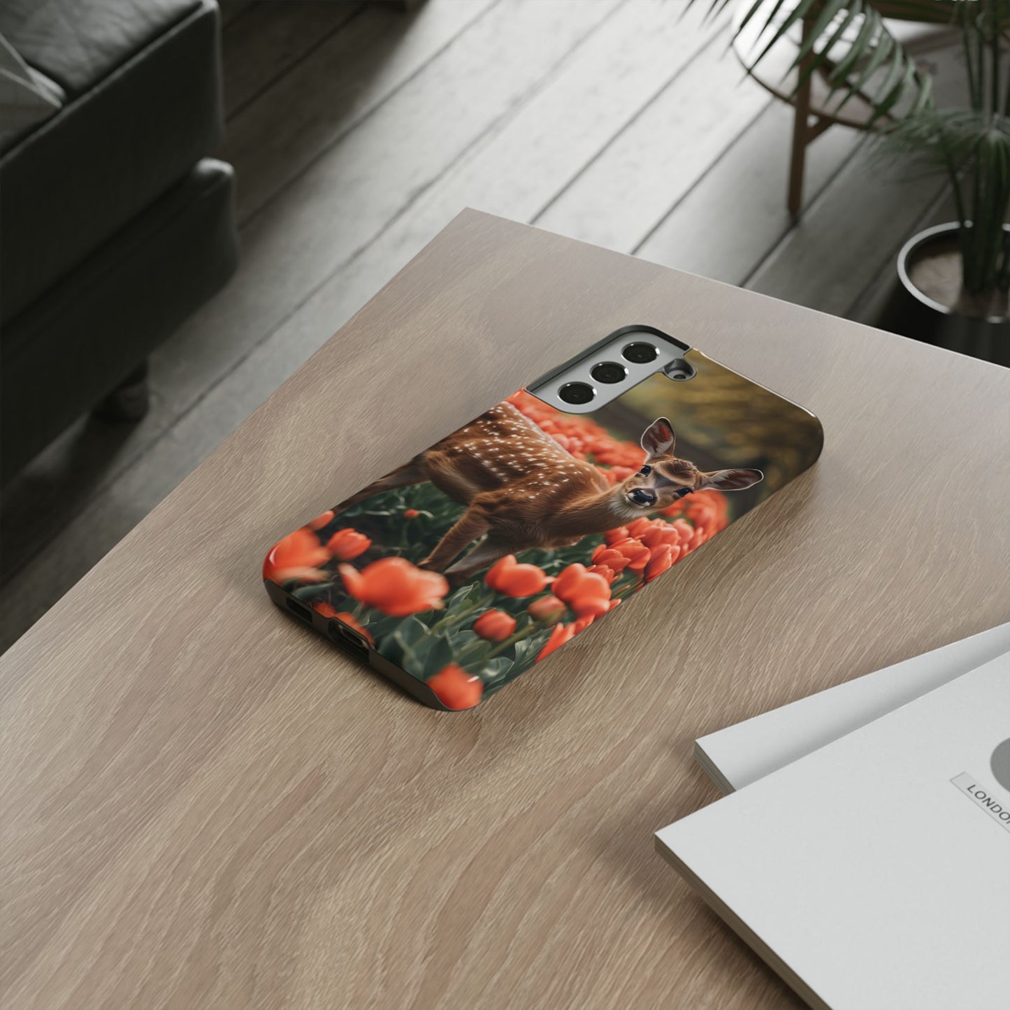 Fawn Among Tulips Samsung Galaxy Case