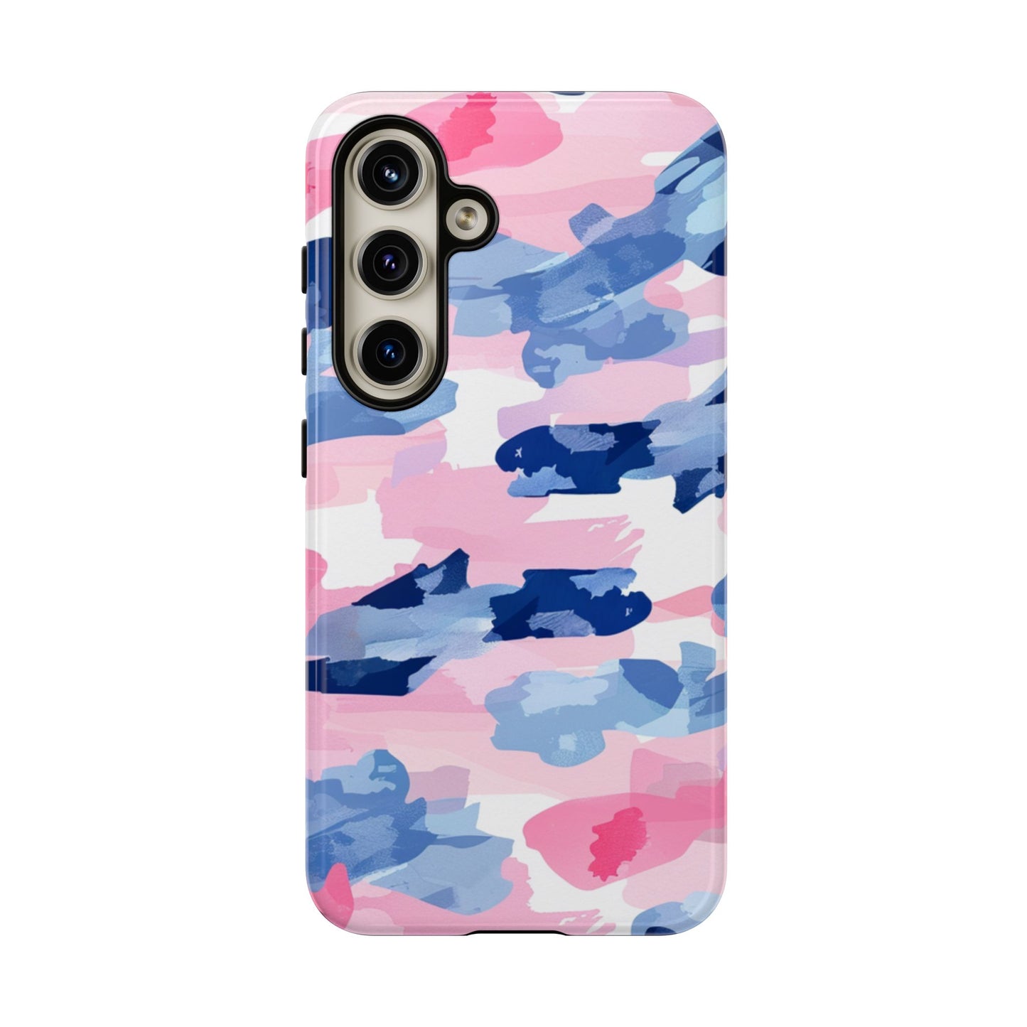 Samsung Galaxy Case: Dynamic Pink & Navy Brushstroke Art