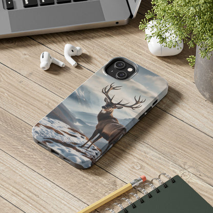 Alpine Majesty: Stag in Snow – iPhone Case