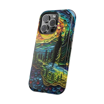 Radiant Forest Sunset MagSafe iPhone Case – Artistic Landscape Design