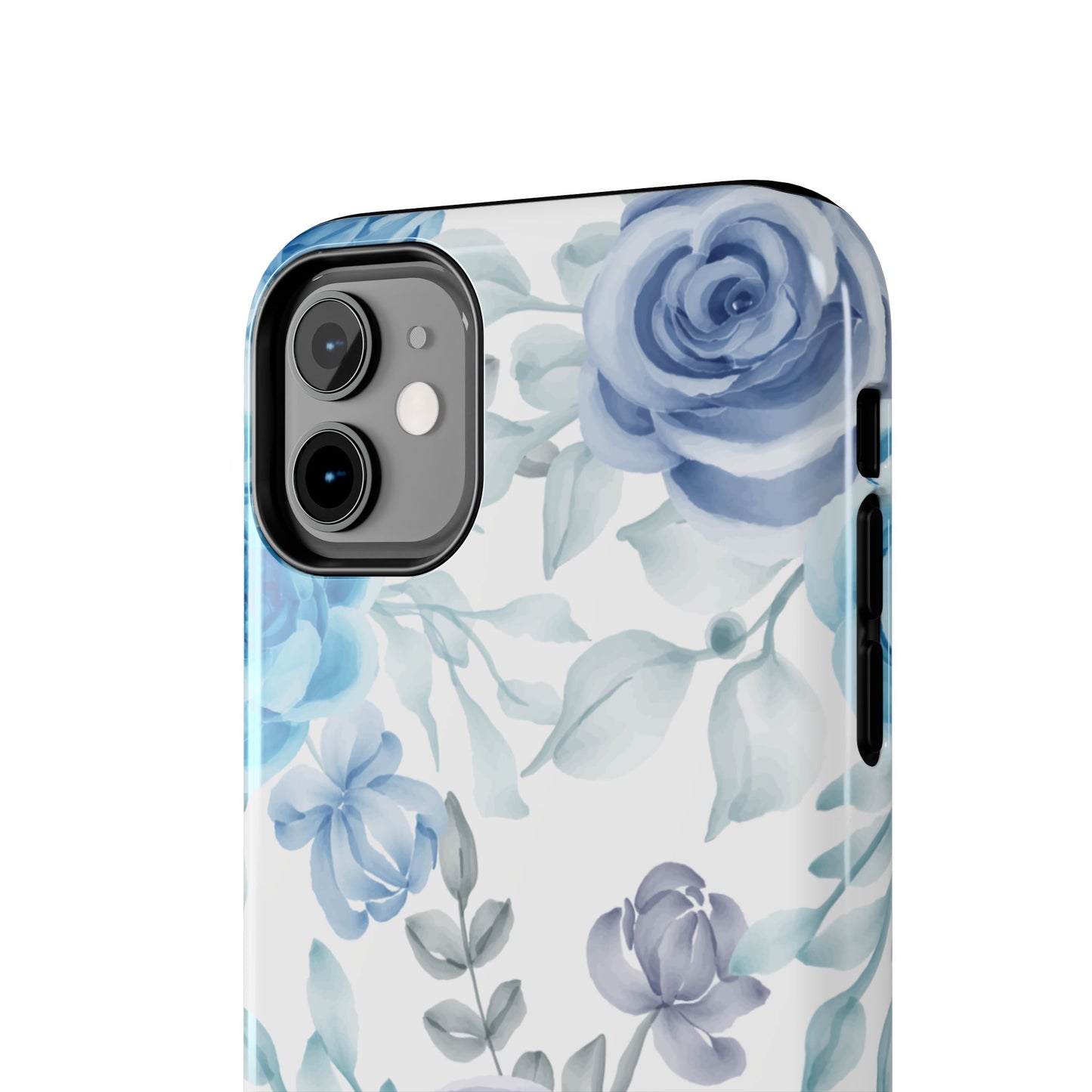 Elegant Blue & Violet Roses iPhone Case – Luxurious Floral Design for Chic Device Protection