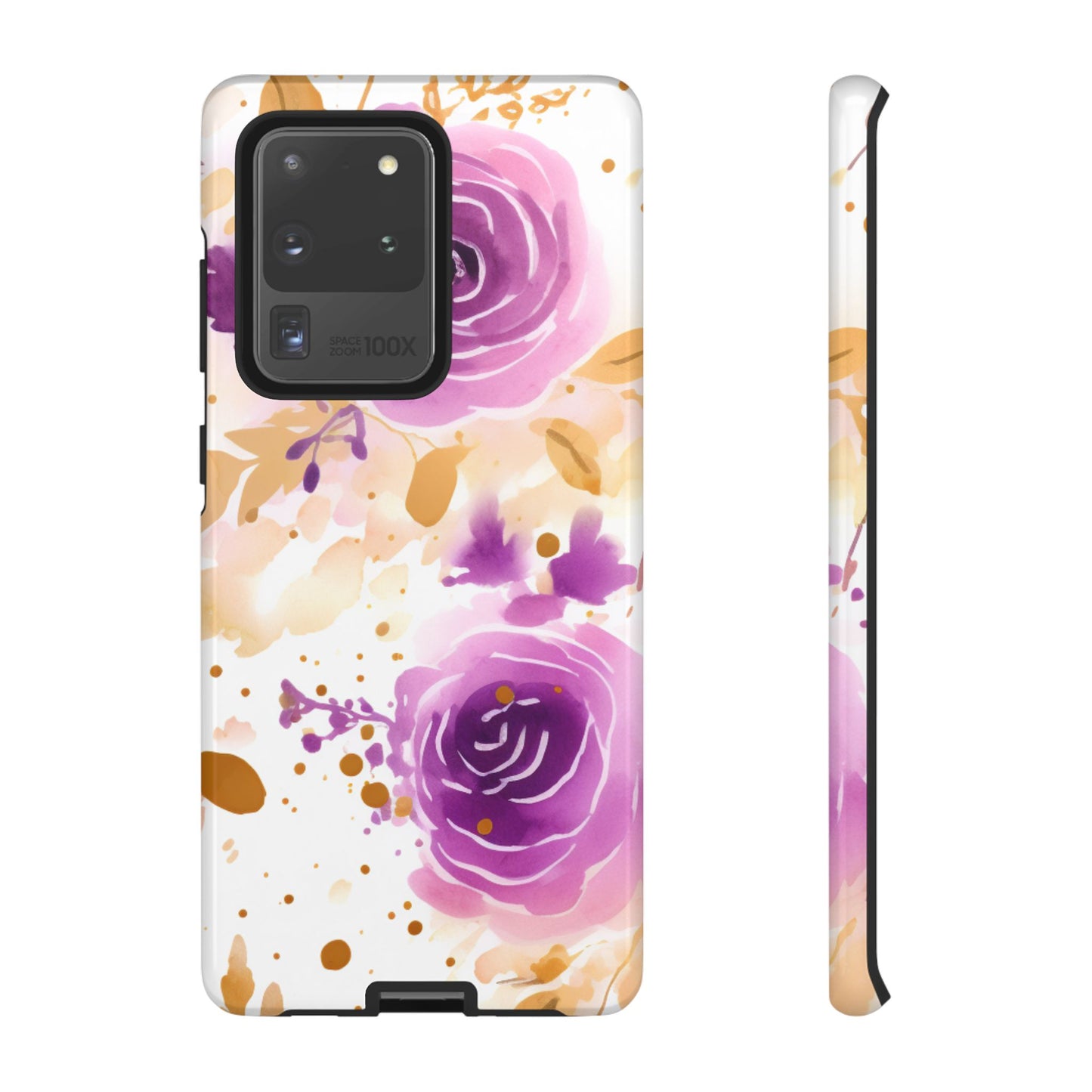 Soft Purple & Gold Floral Splash - Samsung Galaxy Series Case