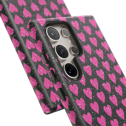 Glitter Pink Hearts Samsung Galaxy Case