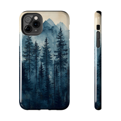 Misty Forest iPhone Case - Nature-Inspired Mountain Scene Protective Cover