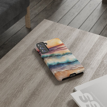 Sunset Waves Samsung Galaxy Case – Vibrant Watercolor Design