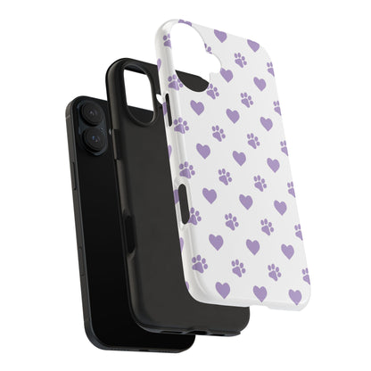 Paw Prints & Hearts – Cute and Durable iPhone Case for Animal Lovers